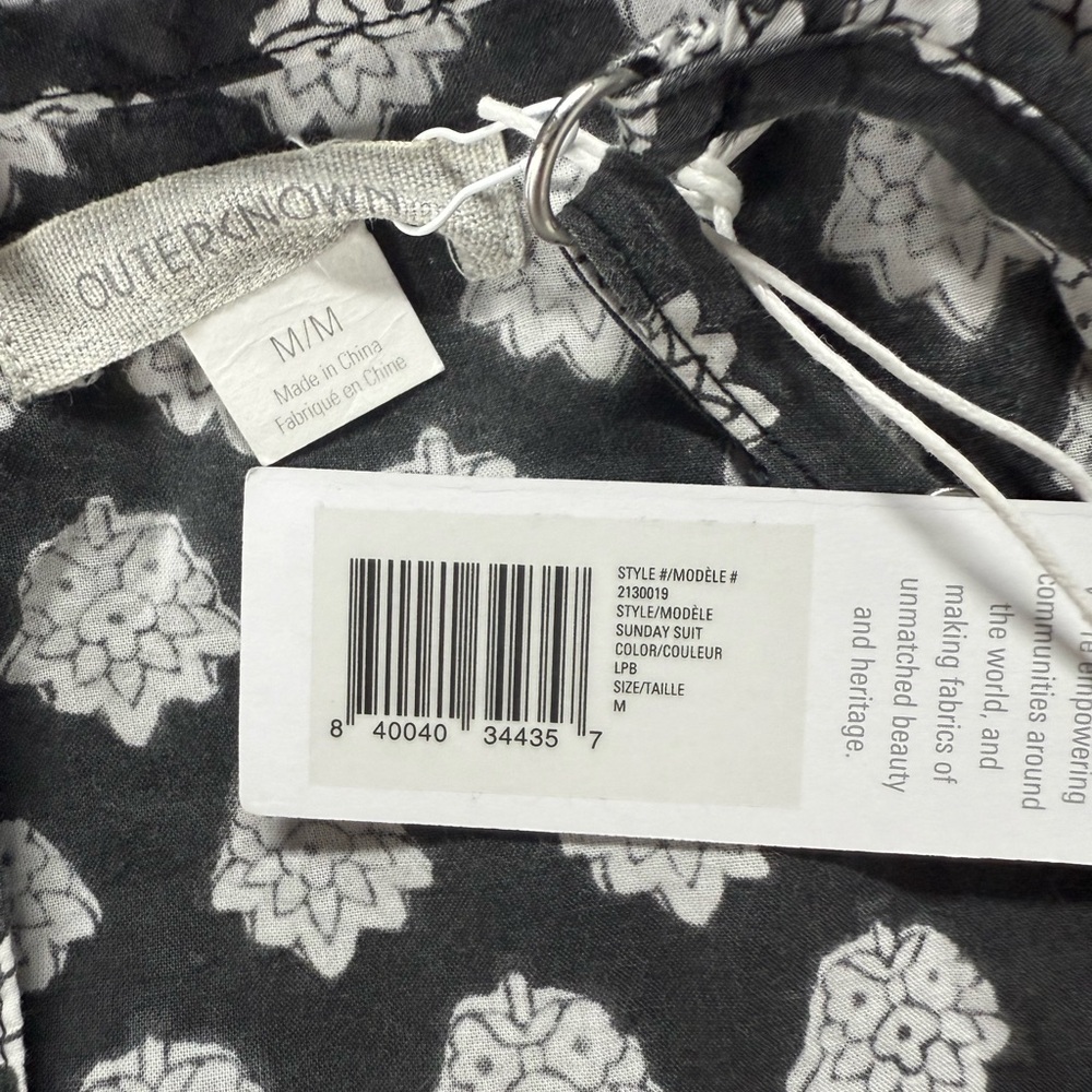 Outerknown Summer Sunday Suit Romper Playsuit in Pitch Black Lantana Size Medium - Picture 8 of 8